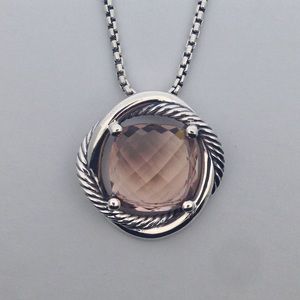 David Yurman Infinity Pendant with Morganite